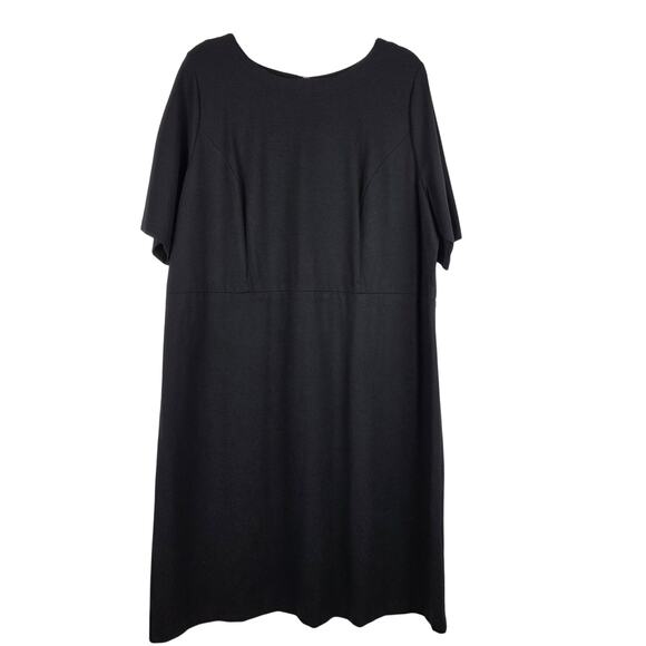 Talbots Woman Black Short Sleeve Ponte Knit Sheath Midi Dress Plus Size 22W‎ - Picture 1 of 7